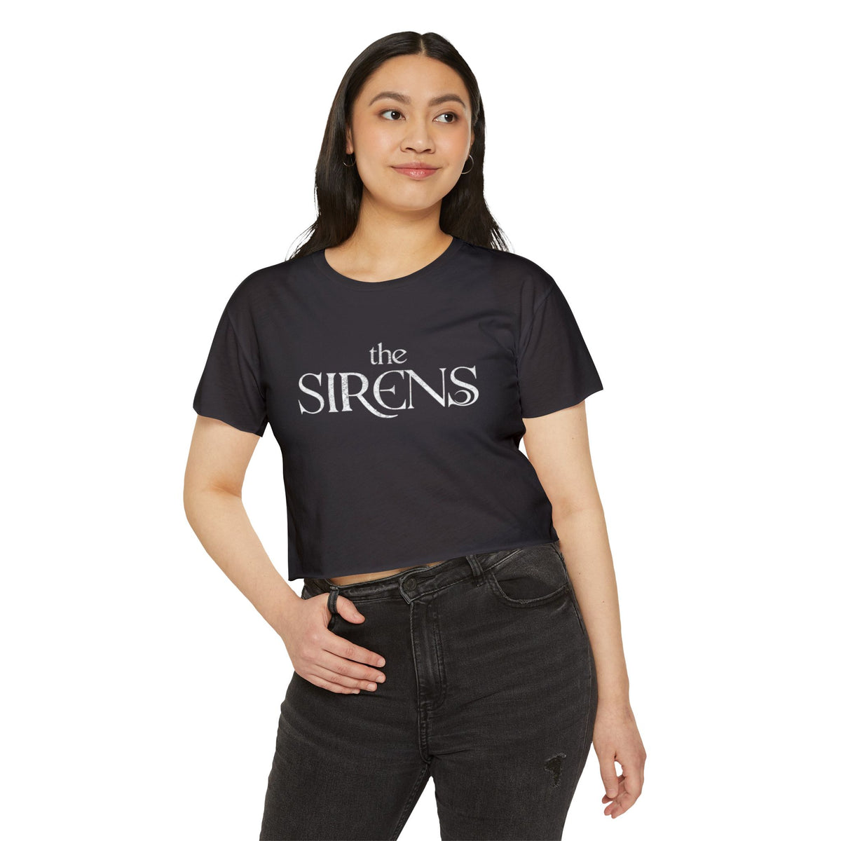 THE SIRENS Black Crop Top